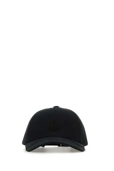 MONCLER BLACK COTTON BASEBALL CAP
