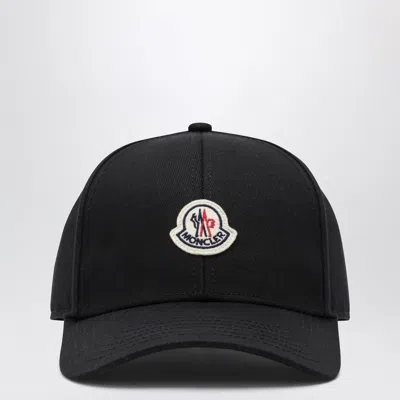 Moncler Black Cotton Baseball Cap With Patch