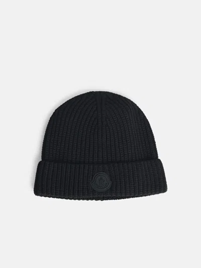 Moncler Black Cotton Beanie