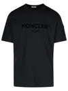 MONCLER MONCLER BLACK COTTON BLEND T-SHIRT