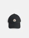Moncler Black Cotton Cap In Black