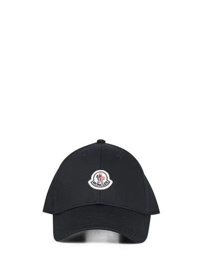 Moncler Black Cotton Gabardine Baseball Cap