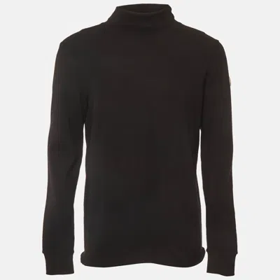 Pre-owned Moncler Black Cotton Knit Turtle Neck Sweatshirt M
