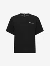 Moncler Grenoble Embossed Logo Cotton Jersey T-shirt In Black