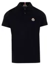 Moncler Black Cotton Polo Shirt In Black