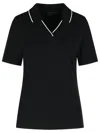 Moncler Patch Logo Polo Shirt In Black