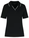 Moncler Patch Logo Polo Shirt In Black