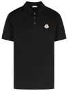 Moncler Polo Shirt With Regular Fit And Mother-of-pearl Buttons In Black