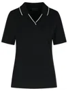 Moncler Patch Logo Polo Shirt In Black