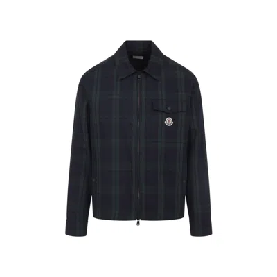 Moncler Gabardine Shirt In Blue