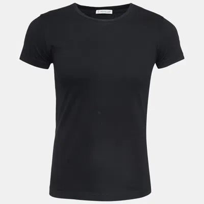 Pre-owned Moncler Black Cotton Short Sleeve T-shirt M
