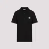 Moncler Black Cotton Short Sleeves Polo In Black