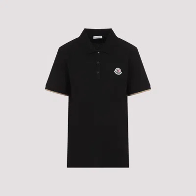 Moncler Black Cotton Short Sleeves Polo