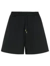 Moncler Black Cotton Shorts Women In Black