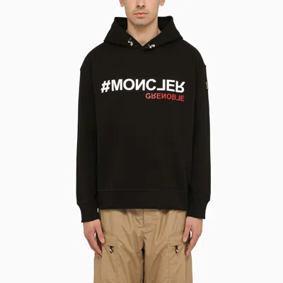 Moncler Black Cotton Sweatshirt With Logo In 999
