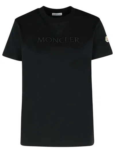 Moncler Black Cotton T-shirt