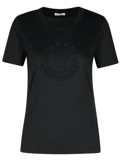 MONCLER MONCLER BLACK COTTON T-SHIRT