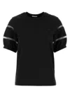 Moncler T-shirt In Cotone Nero Donna In Black