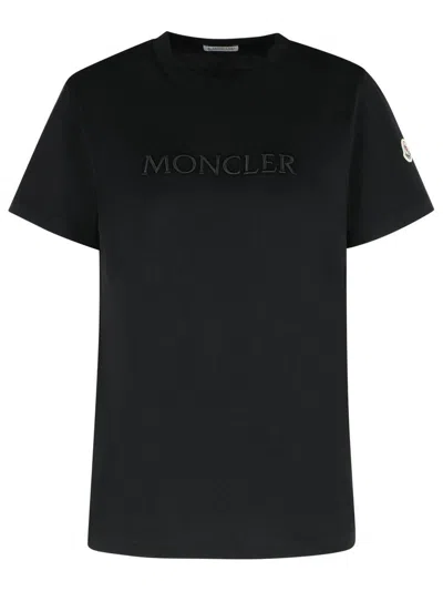 MONCLER MONCLER BLACK COTTON T-SHIRT