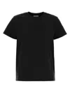 Moncler Black T-shirt With Embroidered Logo On The Front And Logo Patch On The Sleeve In Cotton Woma In Black