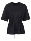 Moncler Black Cotton T-shirt In Black