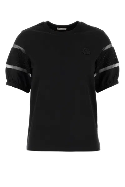 Moncler T-shirt In Cotone Nero Donna In Black