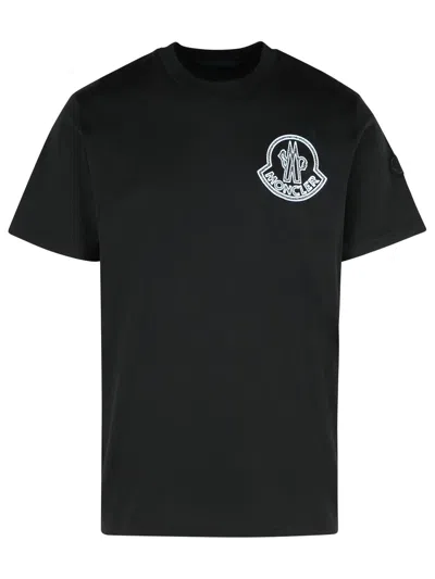Moncler Logo Cotton T-shirt In Black