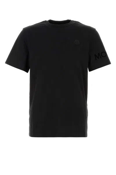 Moncler Soft Cotton Short Sleeve Crew Neck T-shirt In Black