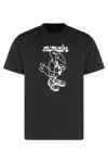 Moncler Cotton T-shirt Featuring Graphic Print In Black