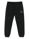 Moncler Black Cotton Tracksuit Bottoms With Logo  In Black