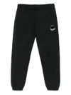 Moncler Black Cotton Tracksuit Bottoms With Logo  In Black