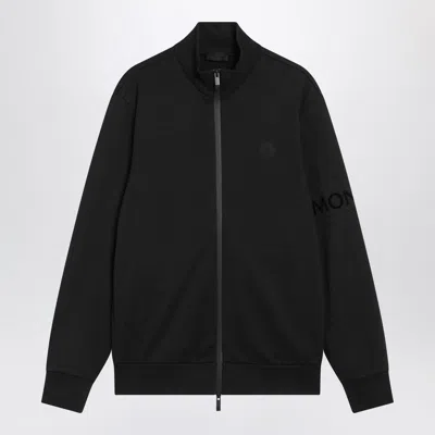 Moncler Zip-up Sweatshirt With Logo-patch In Black