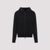 Moncler Zip-up Hooded Sweatshirt In Black
