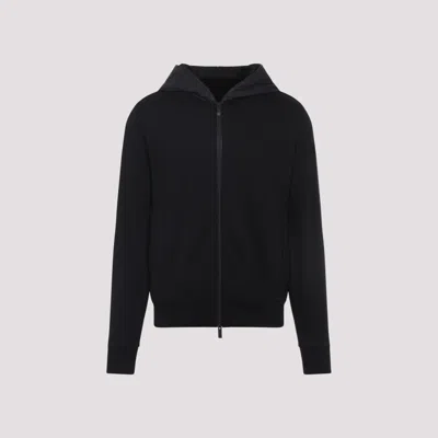 MONCLER BLACK COTTON ZIP UP CARDIGAN
