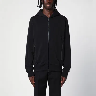 Moncler Black Cotton Zipped Sweatshirt