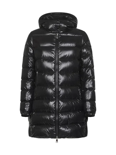 Moncler Black Courcelles Midi Hooded Down Jacket