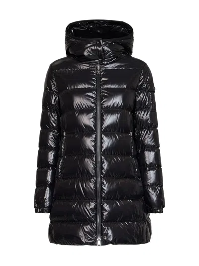 Moncler Black Courcelles Midi Hooded Down Jacket