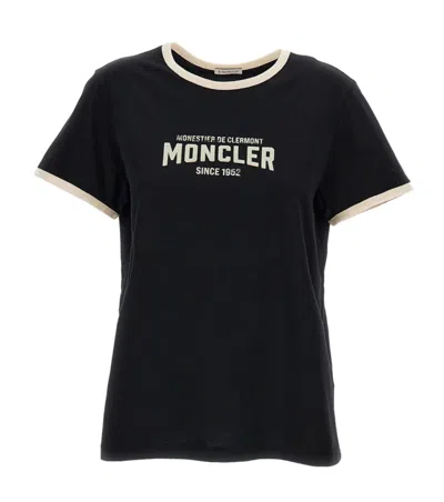 Moncler Black Crew Neck Logo Print T-shirt