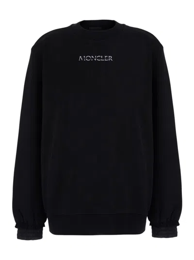 Moncler Black Crew Neck Sweatshirt