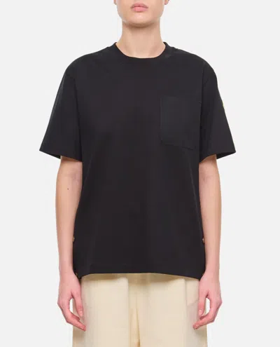 MONCLER BLACK T-SHIRT WITH POCKET