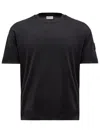 Moncler Crew Neck Patch Detail Short Sleeves T-shirt In Black