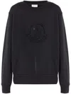 Moncler Rhinestone-embellished Logo Sweatshirt In Black