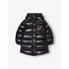 Moncler Black Dacca Hooded Padded Shell Parka 4-12 In Blue