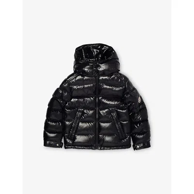 Moncler Kids' Black Detachable-hood Maya Shell-down Jacket 4-14