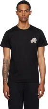 Moncler Double Logo Patch Cotton T-shirt Clothing In Black