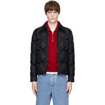 Moncler Black Down Diamond Quilted Shirt Jacket