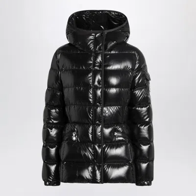 MONCLER MONCLER  BLACK DOWN JACKET IN LACQUERED NYLON