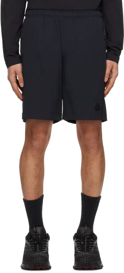 Moncler Black Drawstring Shorts In Black 999