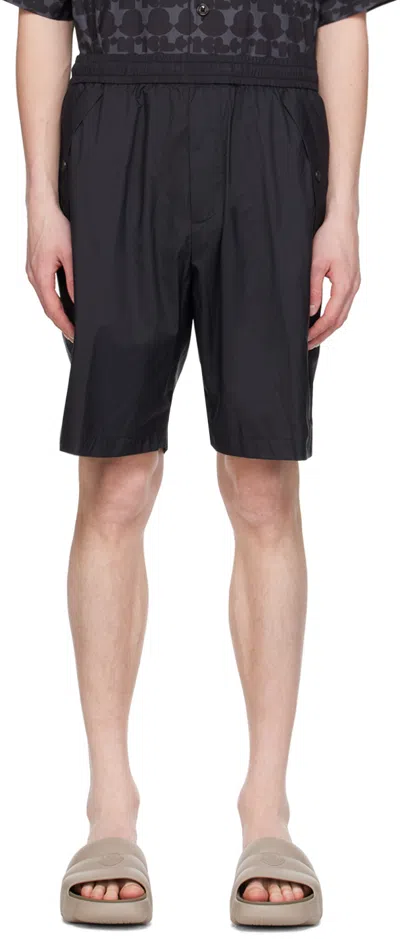 Moncler Black Drawstring Shorts In Black 999