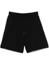 Moncler Black Drawstring Track Shorts In Black